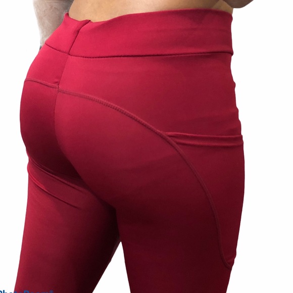 Leggings BLACK Fitness Yoga Casual Mid Waist Skinny Side Pockets Sizes XS, XL - Picture 4 of 9